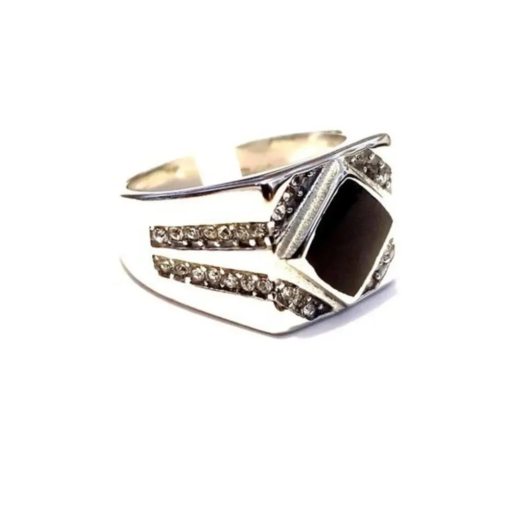 New stainless steel ring with CZs‎ size 13